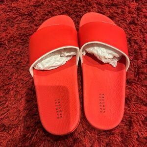 Barneys New York Red Slide Sandals